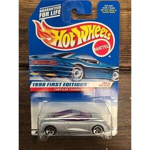 Vintage NOS 1998 Hot Wheels #671 First Edition 32/40 Chrystler Thunderbolt Gray